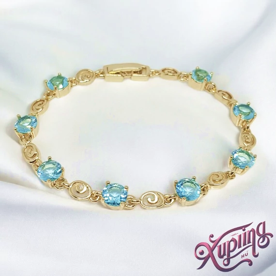 Amelia 14K XP karkötő 17cm türkiz