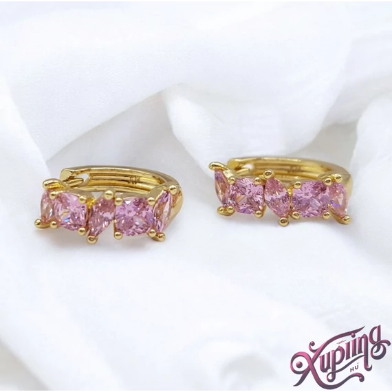 Fanni 14K XP fülbevaló pink