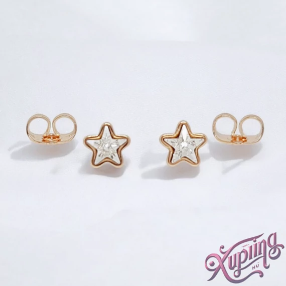 Star 18K XP csillag fülbevaló clear