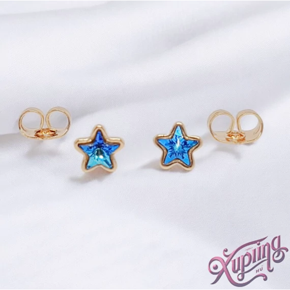 Star 18K XP csillag fülbevaló kék