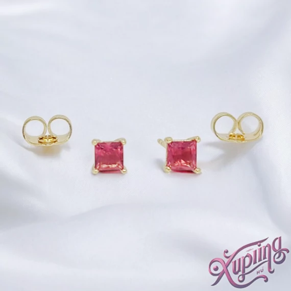 Shaila 14K XP kocka fülbevaló 5cm piros