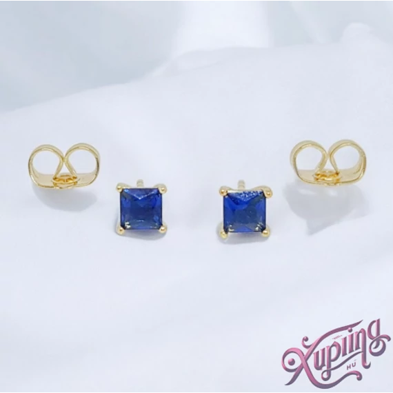 Shaila 14K XP kocka fülbevaló 5cm kék