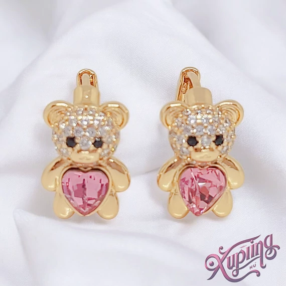 Maci 18K XP fülbevaló pink