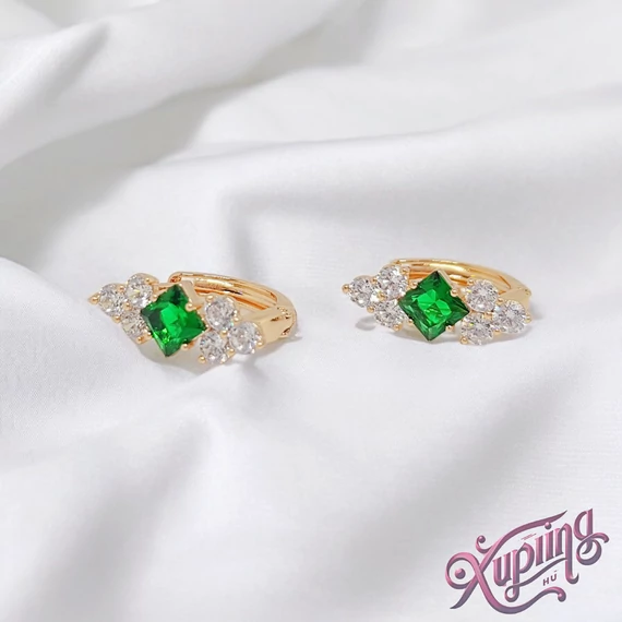 Romana 18K XP fülbevaló zöld