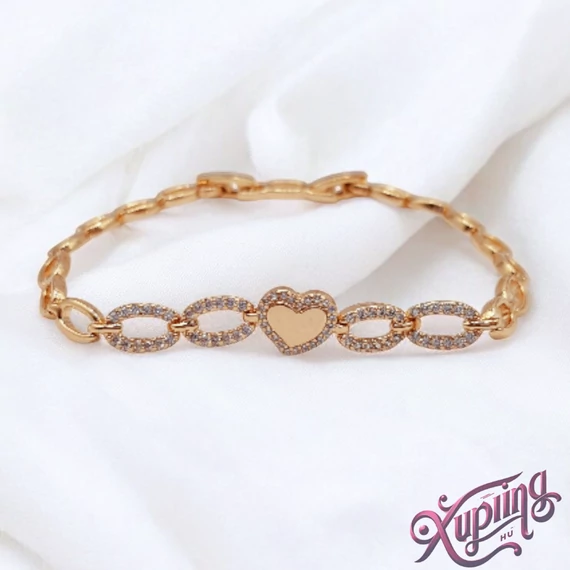 Elina 18K XP szíves karkötő 17/19cm