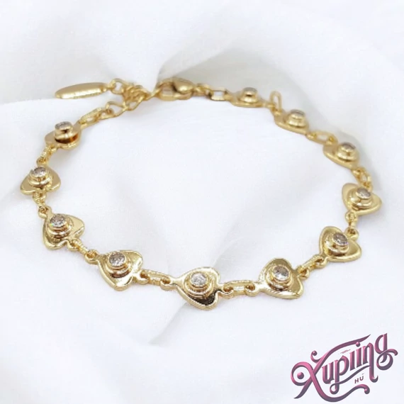 Norey 14K XPszíves  karkötő 18+3cm