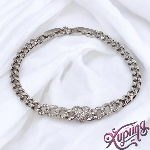 Flora White XP szíves karkötő 17/19cm