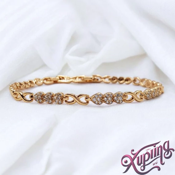 Evelin 18K XP szíves karkötő 17/19cm