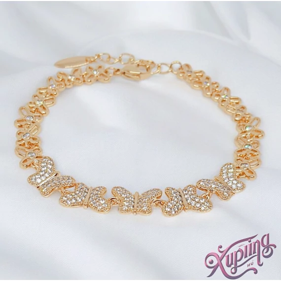 Lirisz 18K XP pillangós karkötő 18+3cm 