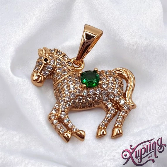 Horse 18K XP lovas medál zöld