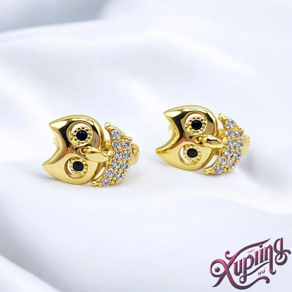 Sora 14K XP bagoly fülbevaló