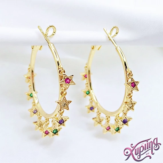 Zelie 14K XP csillagos karika fülbevaló 3cm