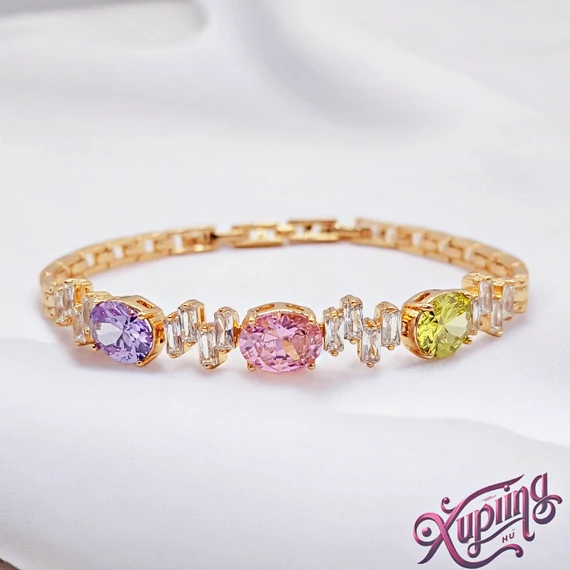 Iselin 18K XP antiallergén karkötő színes 17/19cm