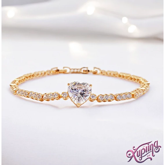 Onyx 18K XP szíves karkötő clear