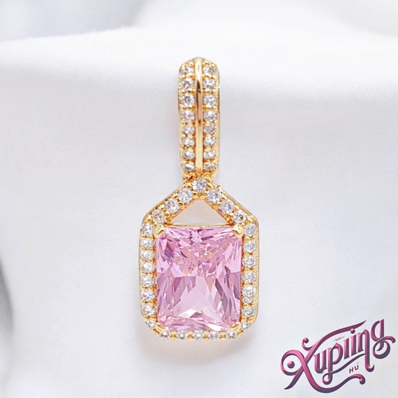 Regalyn 18K XP köves medál pink