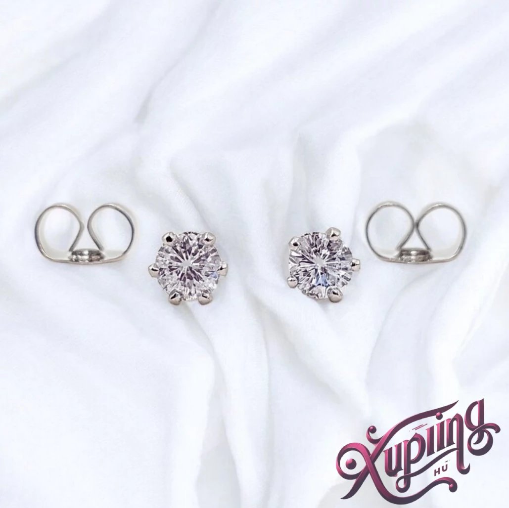 Egy köves XP White fülbevaló 4mm
