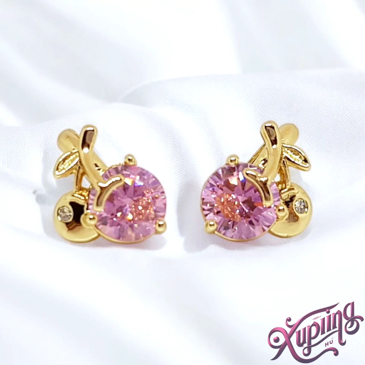 Naxos 14K XP kislány fülbevaló pink