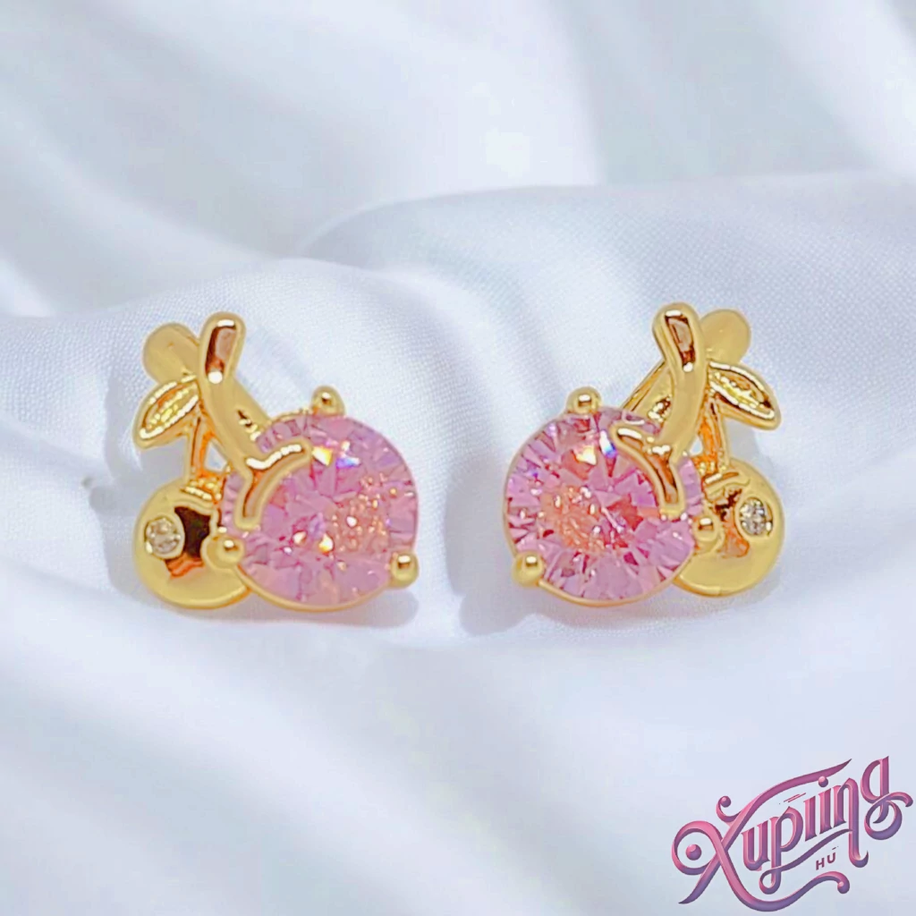 Naxos 14K XP kislány fülbevaló pink