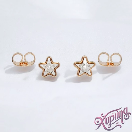 Star 18K XP csillag fülbevaló clear