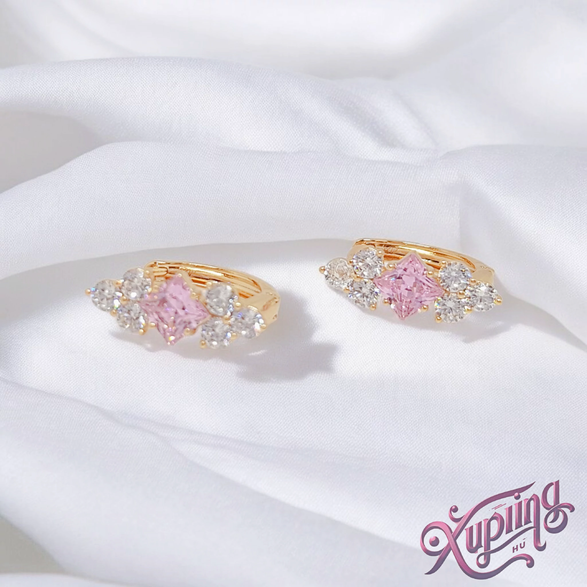 Romana 18K XP fülbevaló pink