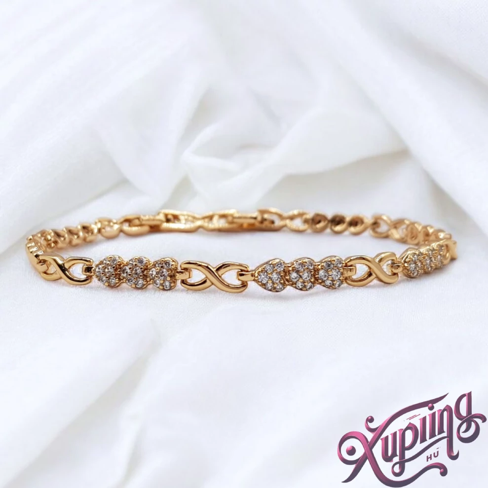 Evelin 18K XP szíves karkötő 17/19cm