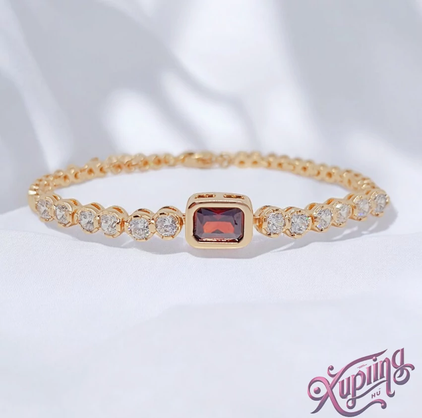 Sanni 18K XP karkötő 17+3cm piros