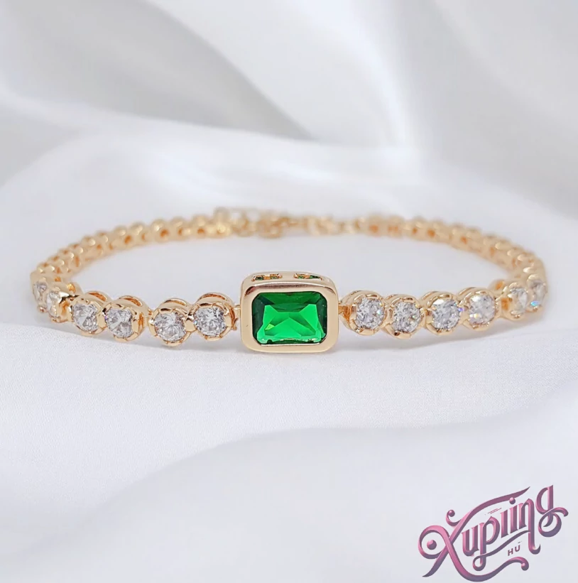 Sanni 18K XP karkötő 17+3cm zöld