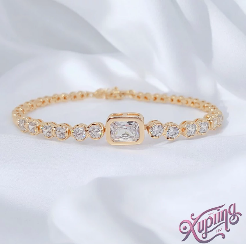 Sanni 18K XP karkötő 17+3cm clear