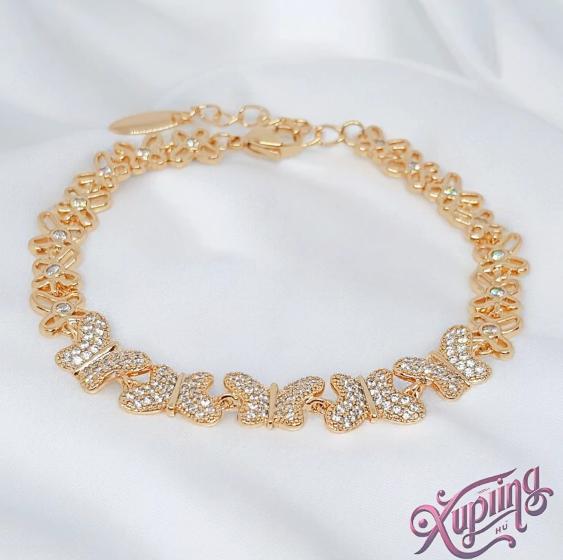Lirisz 18K XP pillangós karkötő 18+3cm 